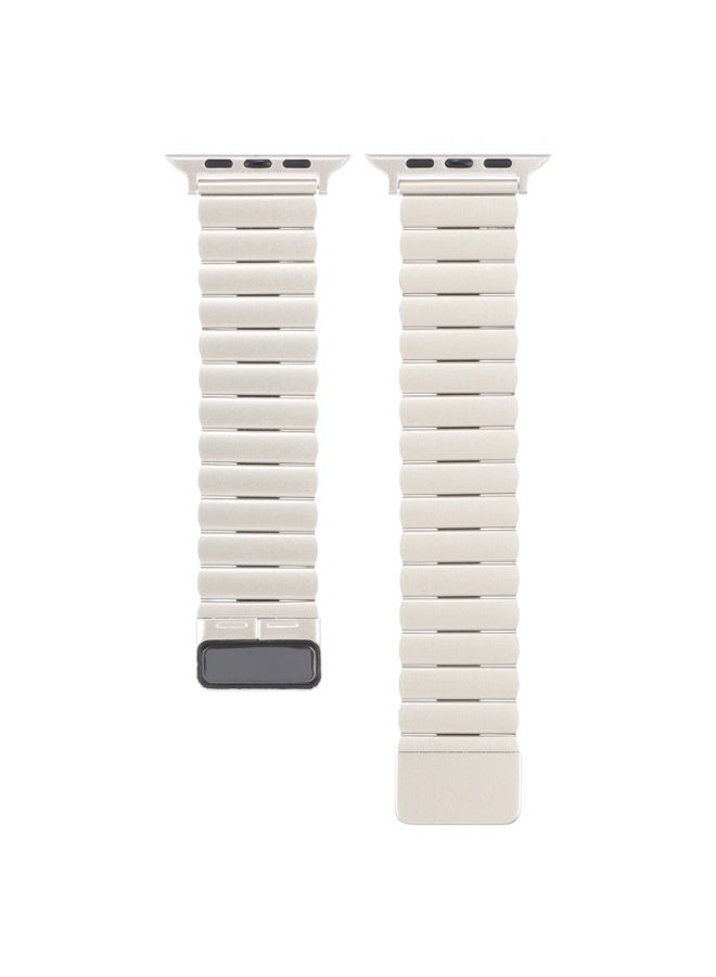 ANYOGRO Compatible with Apple Watch Band 42mm 44mm 45mm 46mm 49mm for Women and Men,Magnetic Stainless Steel Unique Strap Bands for iWatch Ultra 3/2/1 Series 11 10 9 8 7 6 5 4 3 2 1 SE StarLight - Image 4